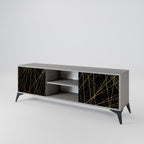 BRIGHT MESH Móvel de TV com 2 Portas em Acabamento Cinzento