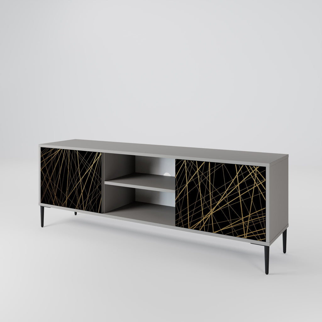 BRIGHT MESH Móvel de TV com 2 Portas em Acabamento Cinzento