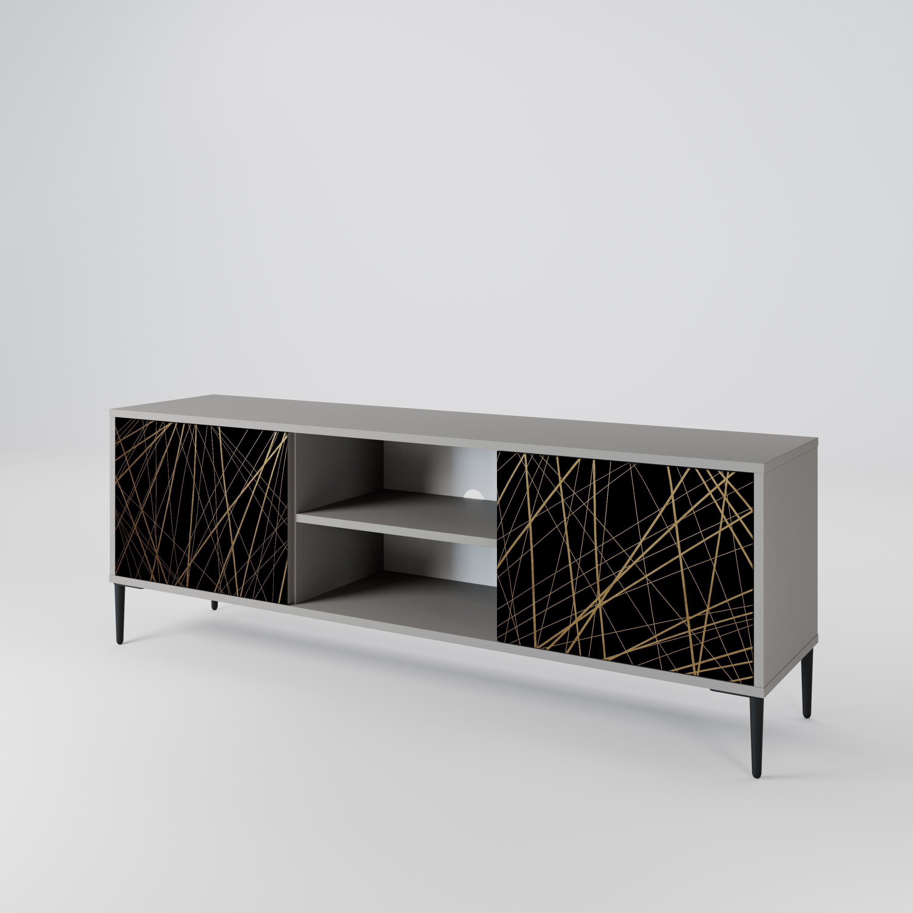 BRIGHT MESH Móvel de TV com 2 Portas em Acabamento Cinzento