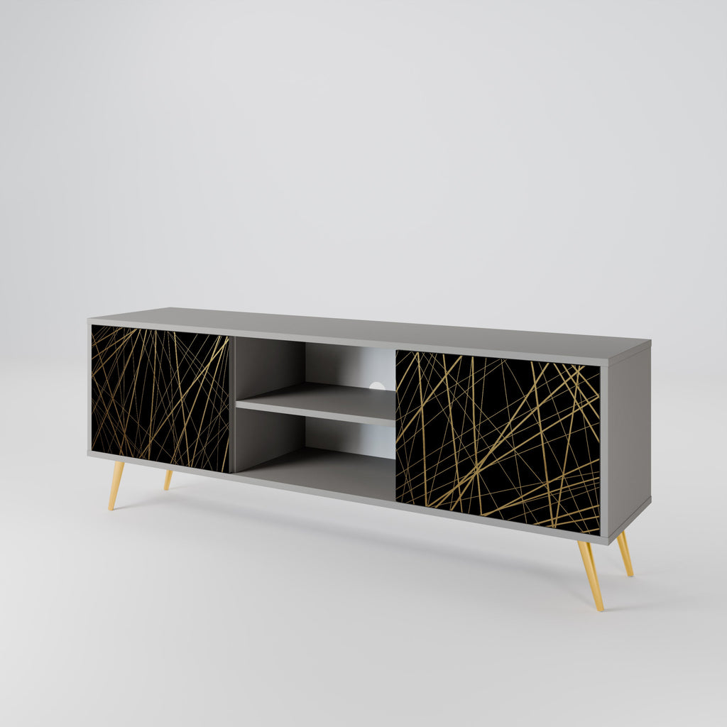 BRIGHT MESH Móvel de TV com 2 Portas em Acabamento Cinzento