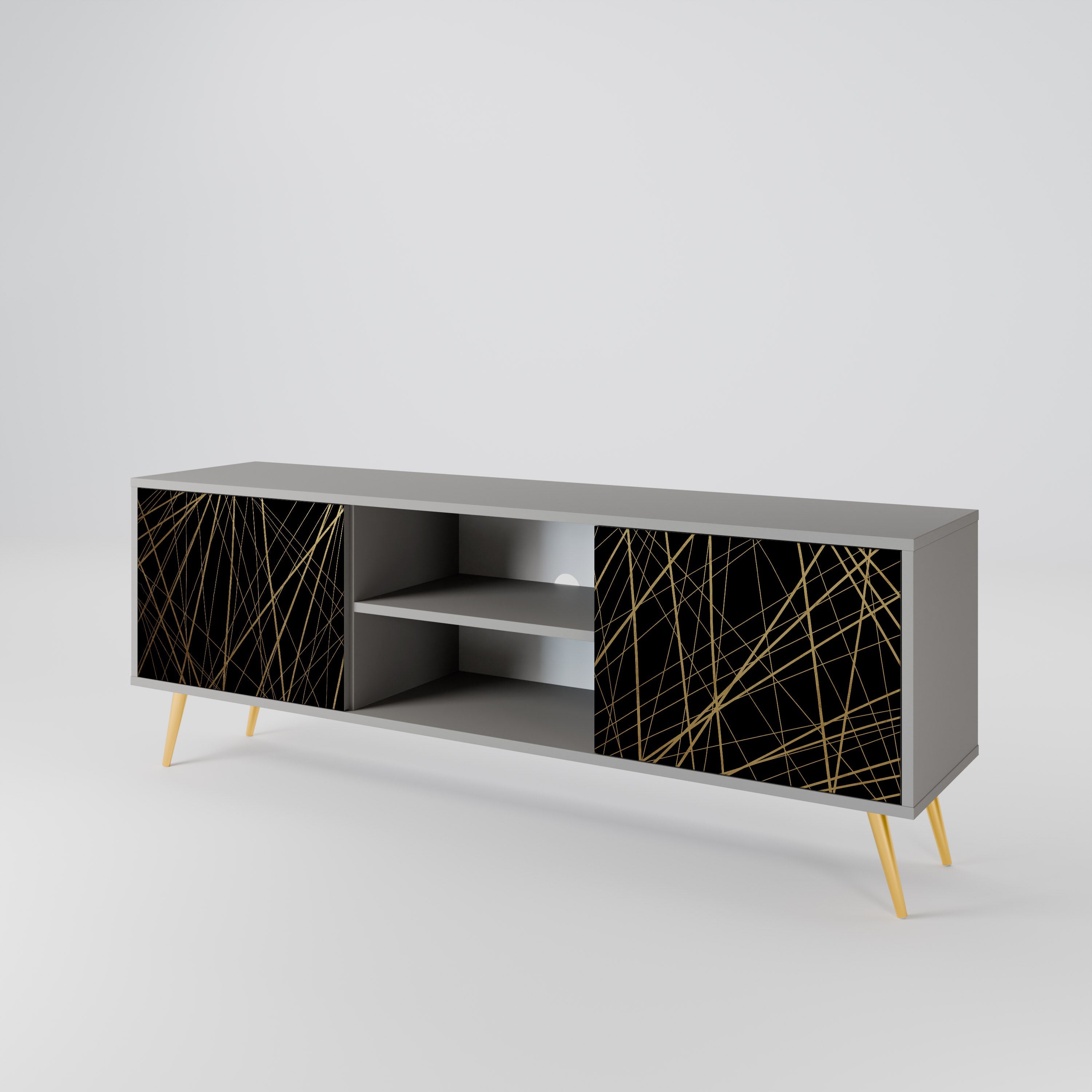 BRIGHT MESH Móvel de TV com 2 Portas em Acabamento Cinzento