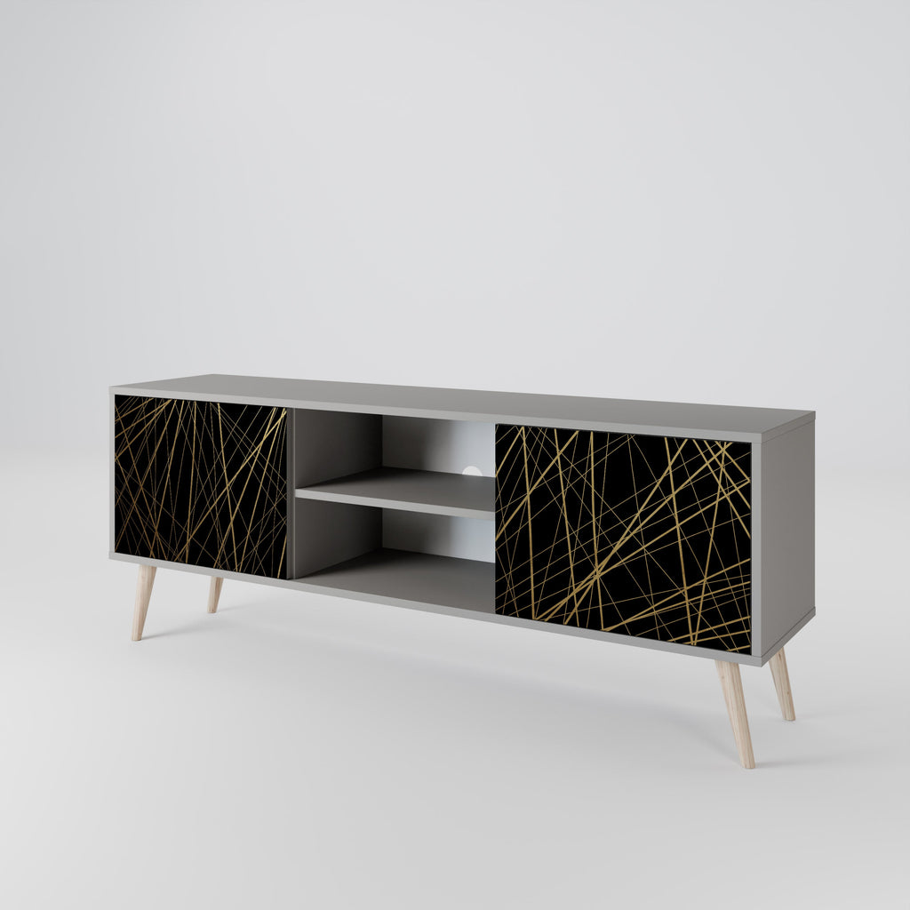 BRIGHT MESH Móvel de TV com 2 Portas em Acabamento Cinzento