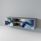 INKY MARBLE Móvel de TV com 2 Portas em Acabamento Cinzento