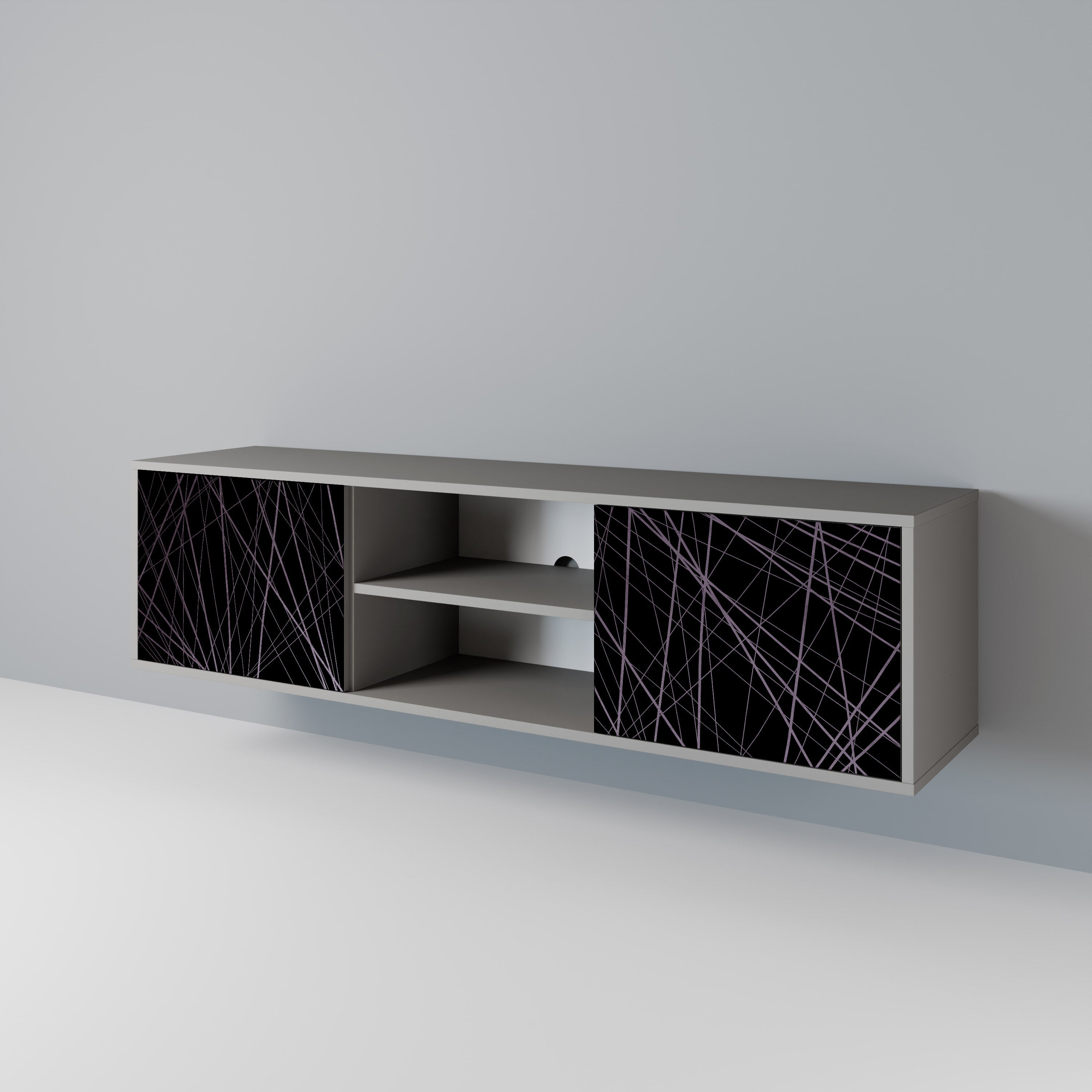 SHIMMER SPIDERGRAM Móvel de TV com 2 Portas em Acabamento Cinzento