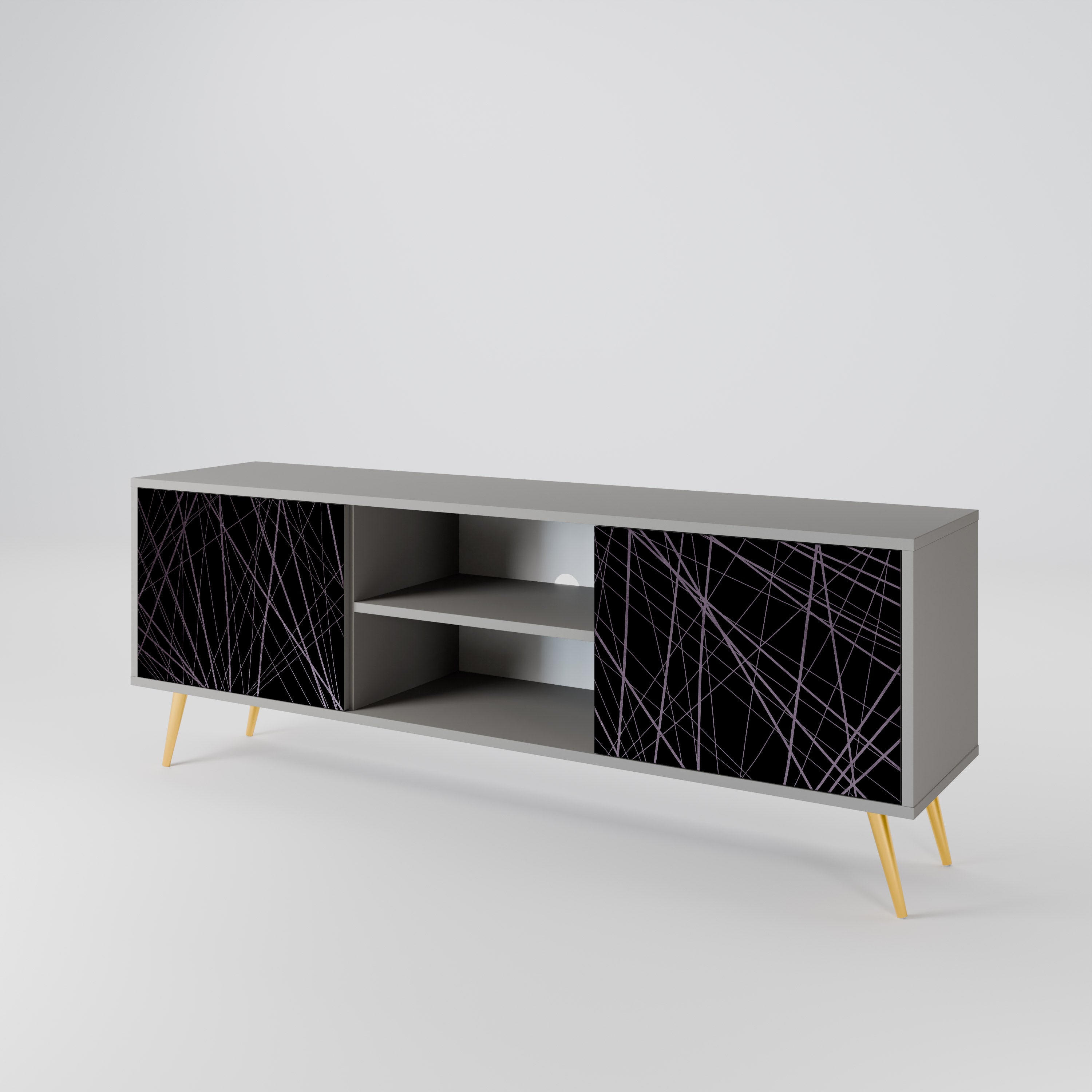 SHIMMER SPIDERGRAM Móvel de TV com 2 Portas em Acabamento Cinzento