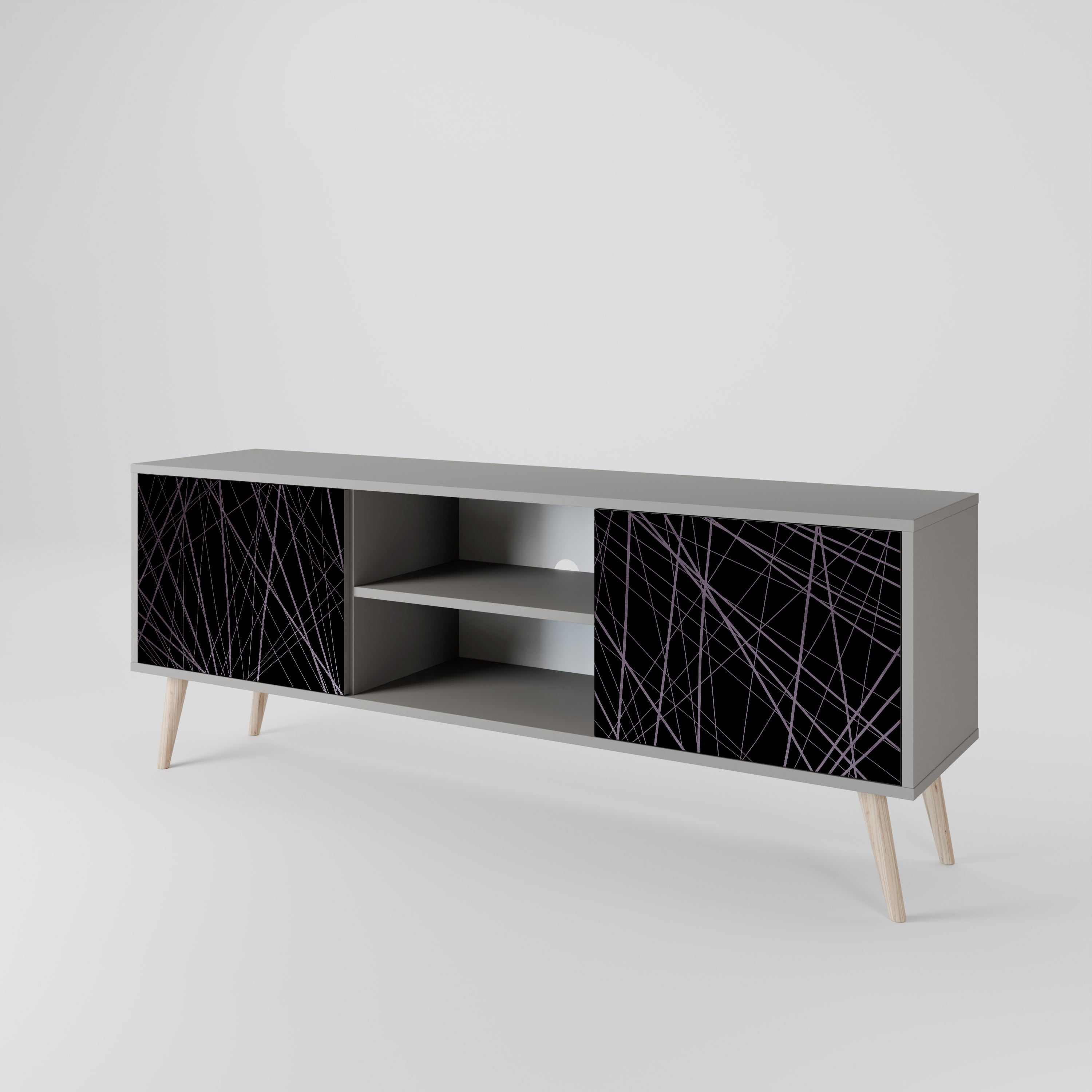 SHIMMER SPIDERGRAM Móvel de TV com 2 Portas em Acabamento Cinzento