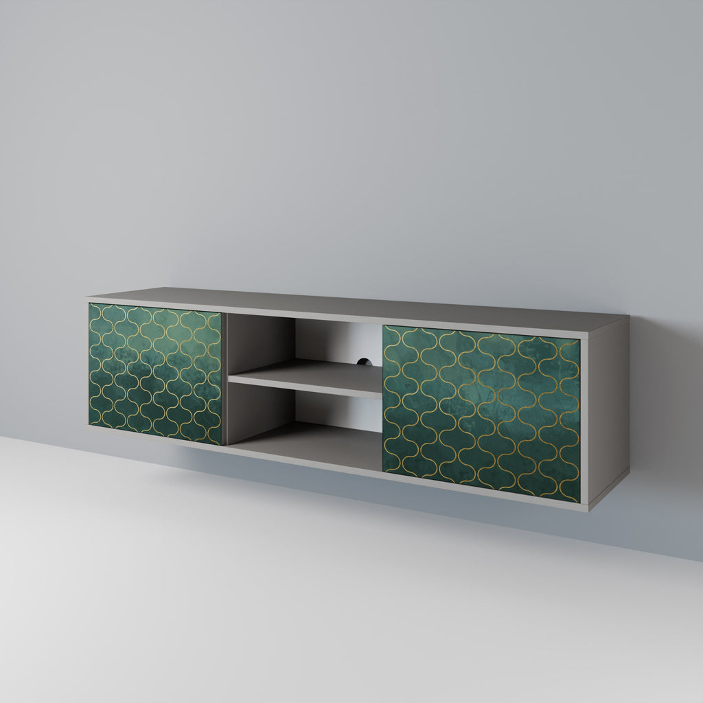 TESSELATED GREENERY Móvel de TV com 2 Portas em Acabamento Cinzento