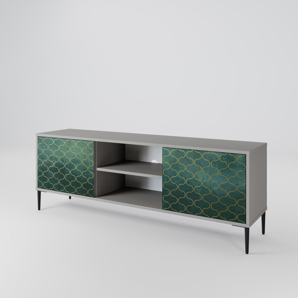 TESSELATED GREENERY Móvel de TV com 2 Portas em Acabamento Cinzento