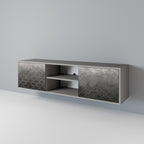 TESSELATED GRAYISH Móvel de TV com 2 Portas em Acabamento Cinzento