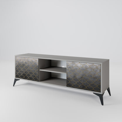 TESSELATED GRAYISH 2-Door TV Cabinet