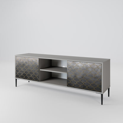 TESSELATED GRAYISH 2-Door TV Cabinet