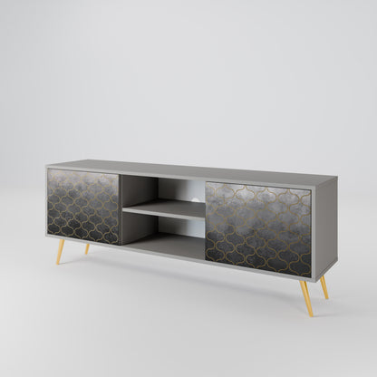 TESSELATED GRAYISH 2-Door TV Cabinet