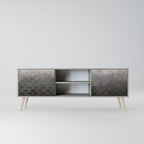 TESSELATED GRAYISH Móvel de TV com 2 Portas em Acabamento Cinzento