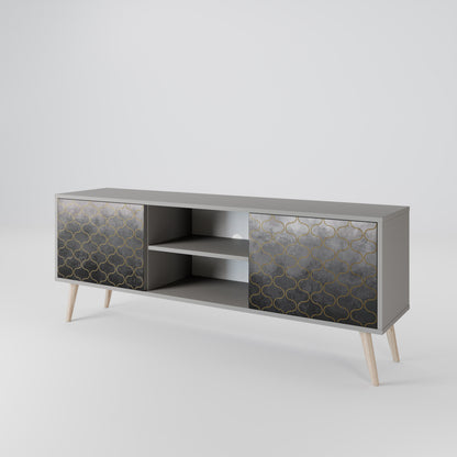 TESSELATED GRAYISH 2-Door TV Cabinet