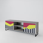 PIANO FANTASY Móvel de TV com 2 Portas em Acabamento Cinzento