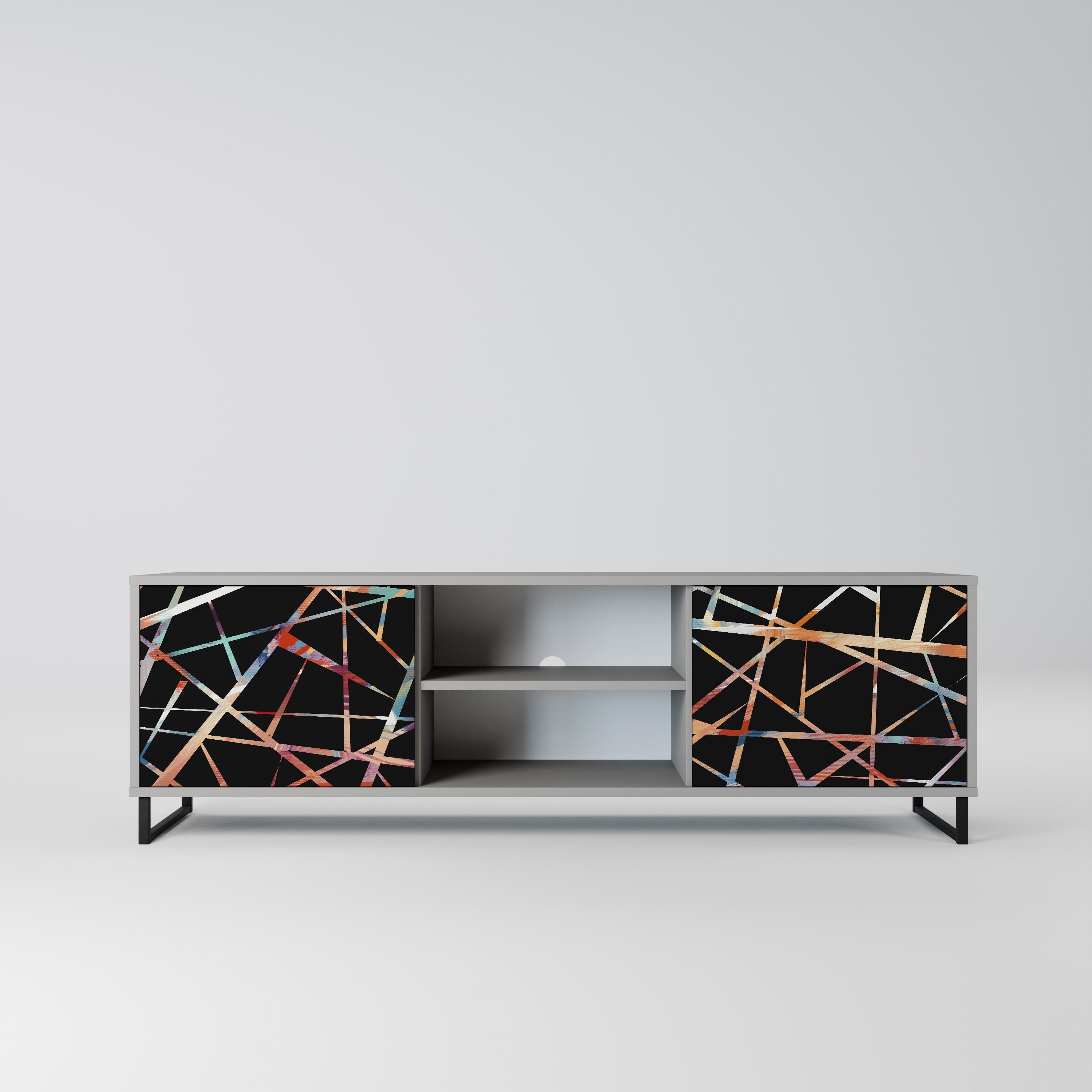 POLYGON VERVE Móvel de TV com 2 Portas em Acabamento Cinzento