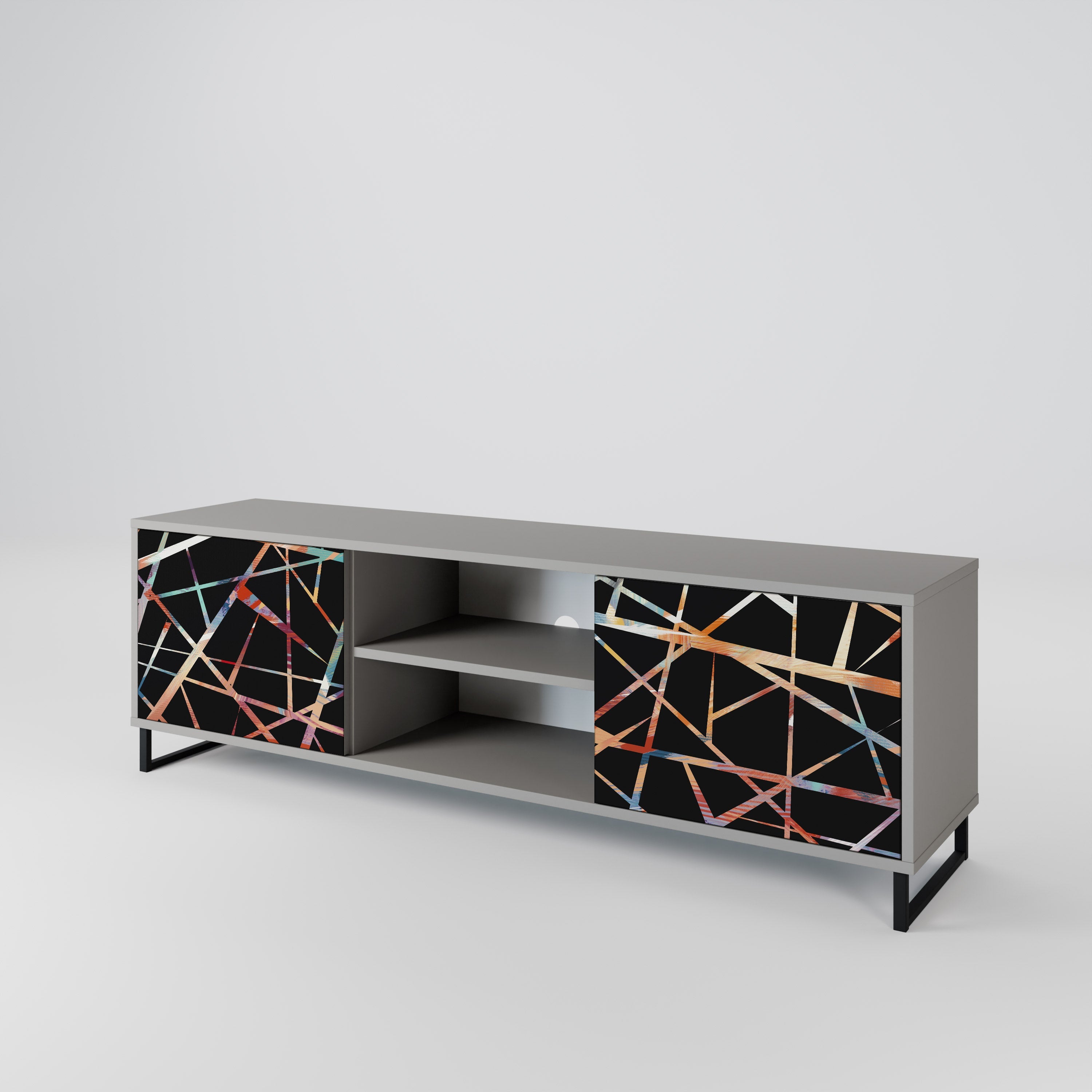 POLYGON VERVE Móvel de TV com 2 Portas em Acabamento Cinzento