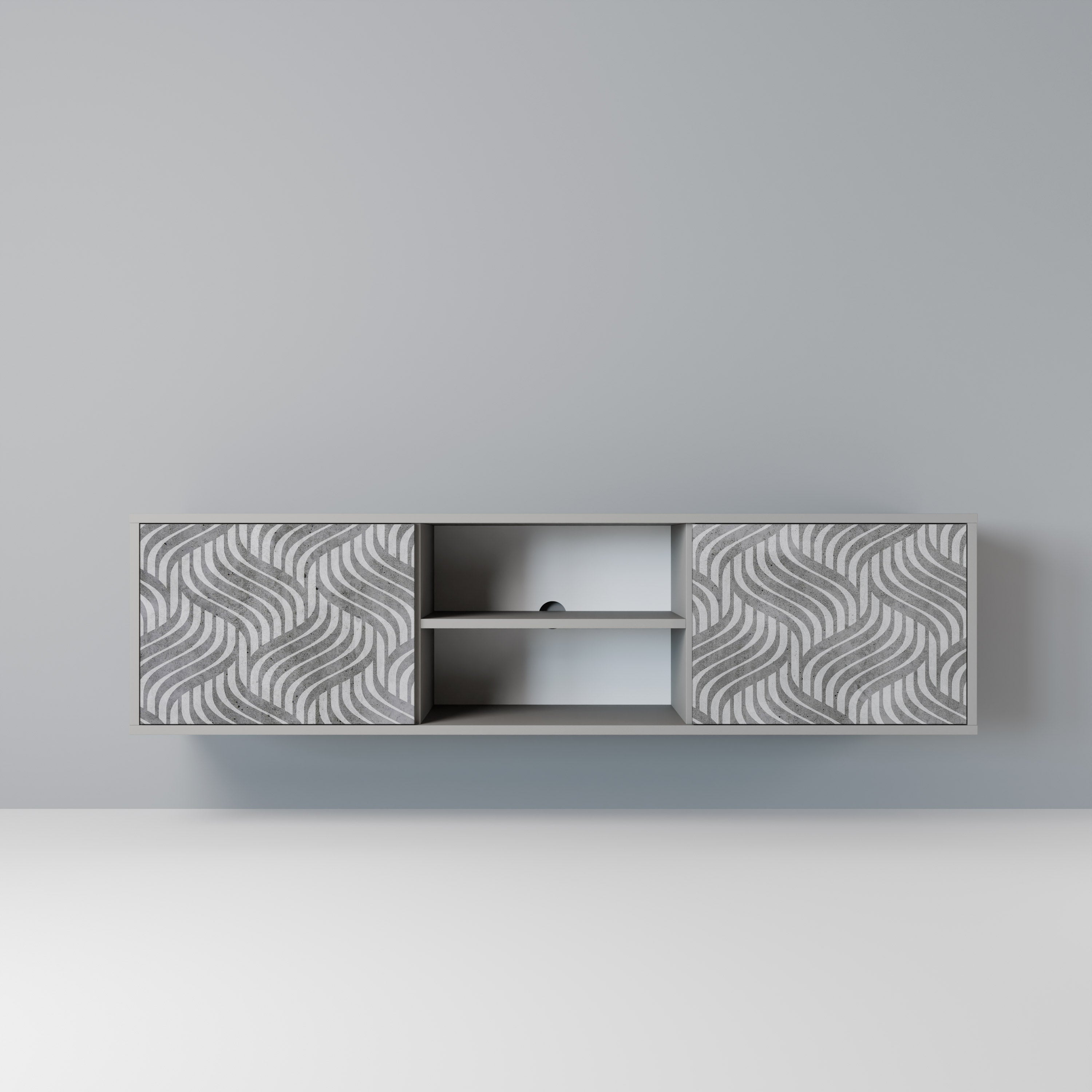 CONCRETE MOVEMENT Móvel de TV com 2 Portas em Acabamento Cinzento