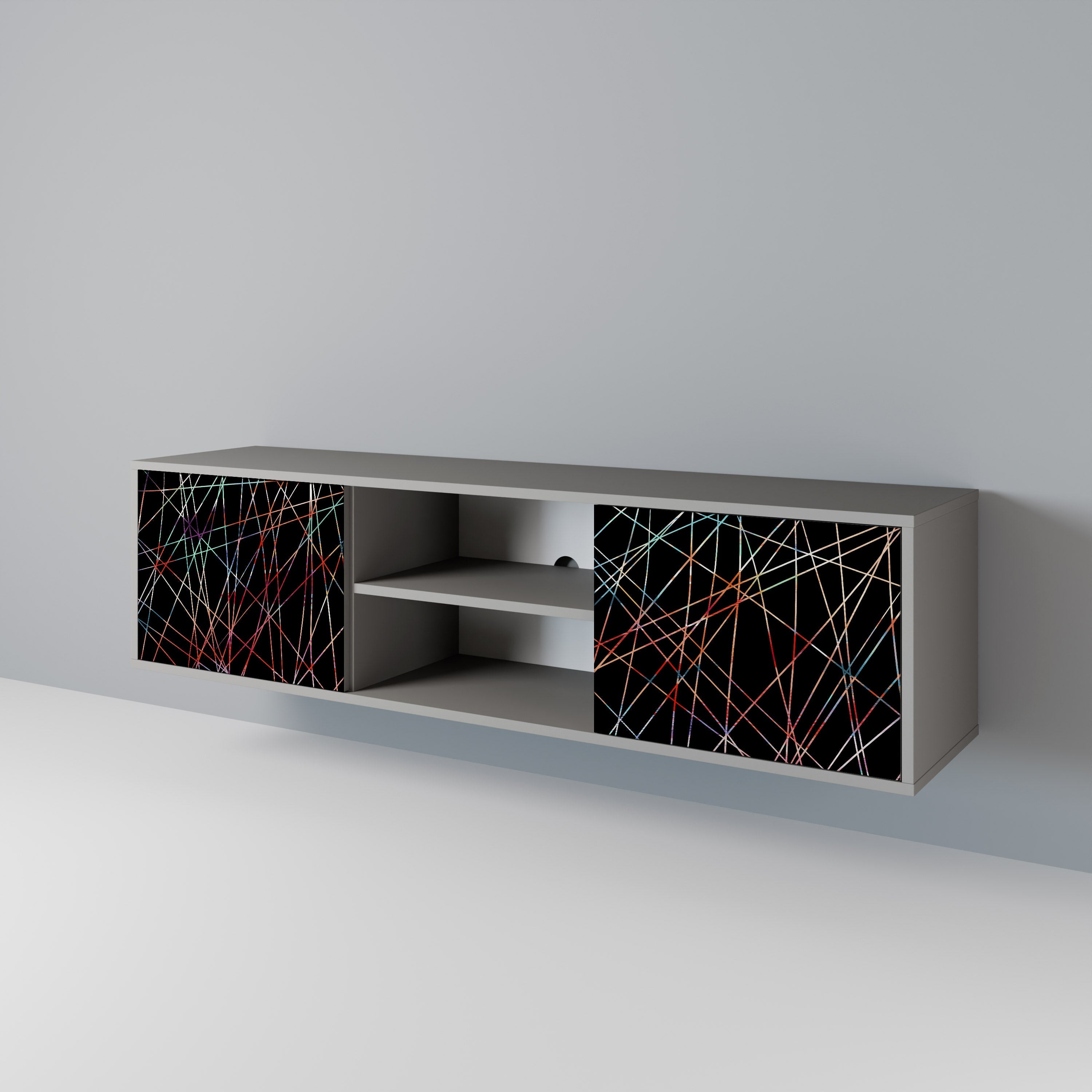 LUMINOUS SNARE Móvel de TV com 2 Portas em Acabamento Cinzento