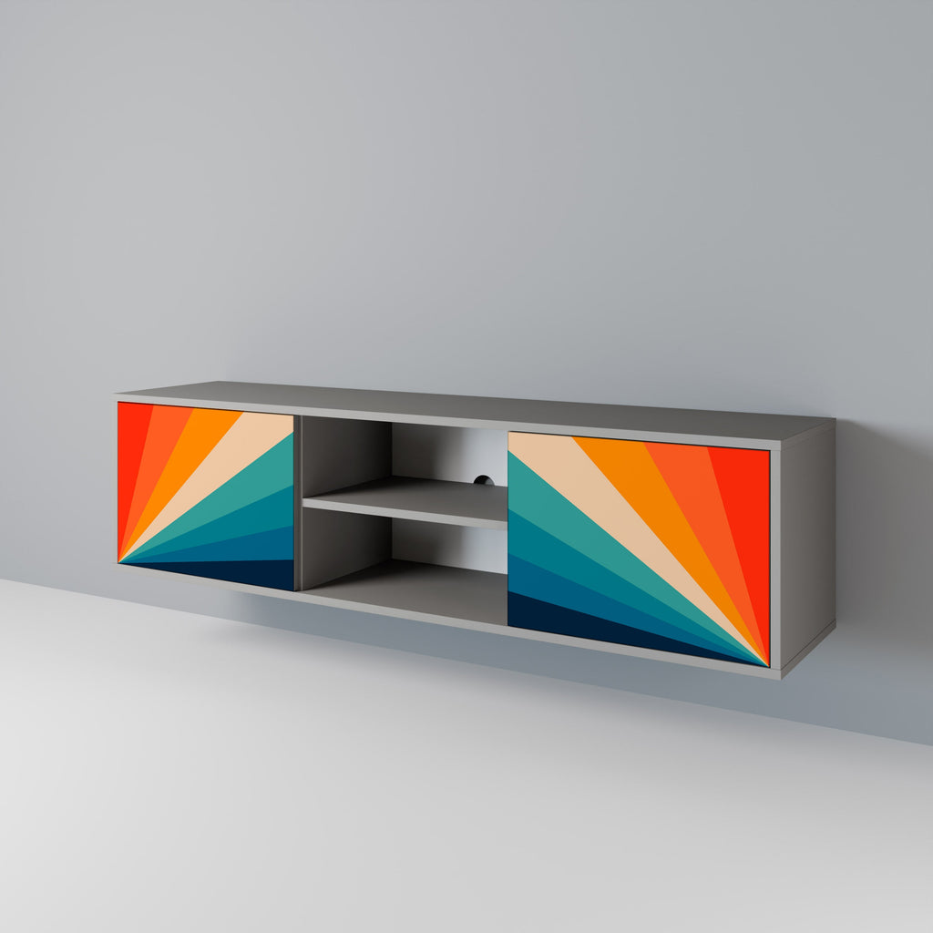 PRISM CONCUSSION Móvel de TV com 2 Portas em Acabamento Cinzento