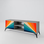 PRISM CONCUSSION Móvel de TV com 2 Portas em Acabamento Cinzento