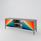 PRISM CONCUSSION Móvel de TV com 2 Portas em Acabamento Cinzento