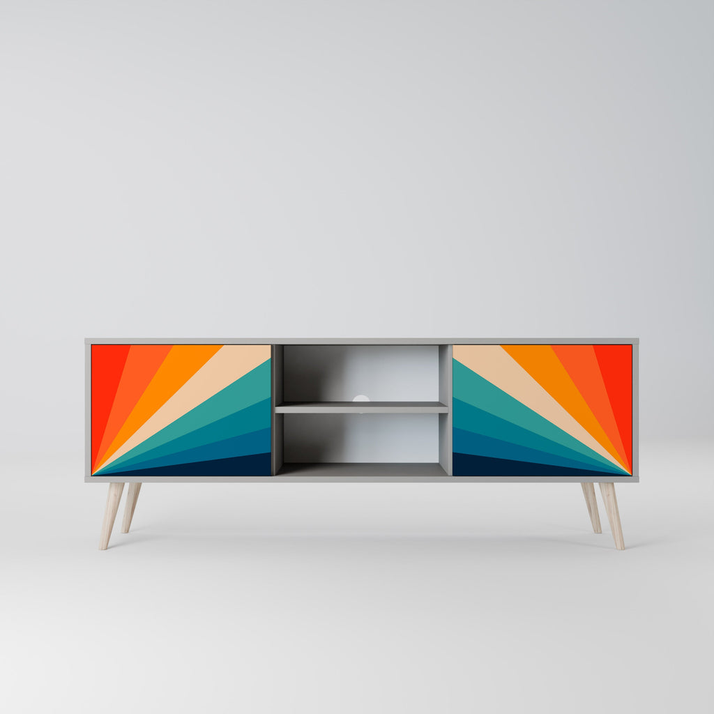 PRISM CONCUSSION Móvel de TV com 2 Portas em Acabamento Cinzento