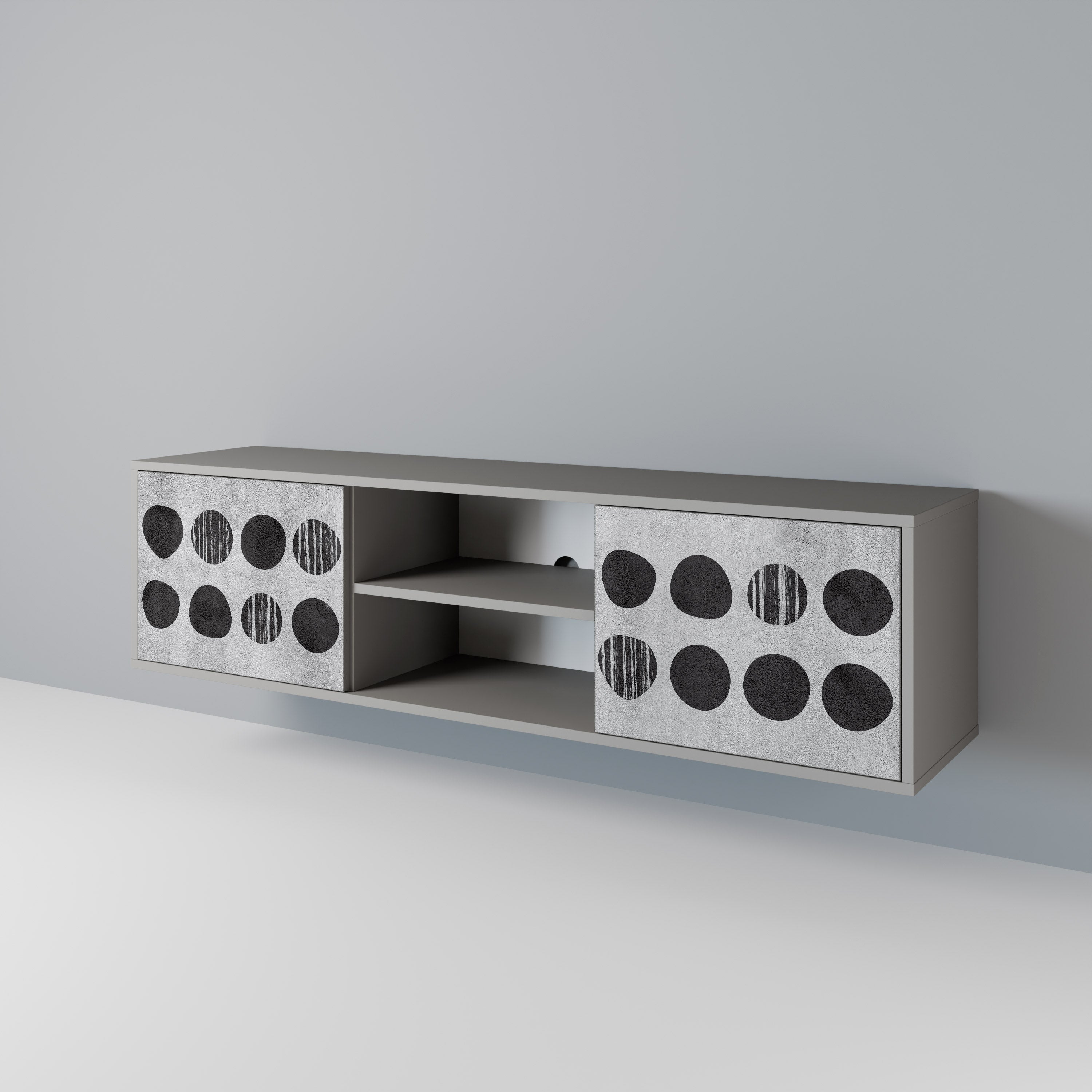 GHOSTLY GRADIENTS Móvel de TV com 2 Portas em Acabamento Cinzento