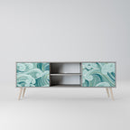 ASIAN SWAY Móvel de TV com 2 Portas em Acabamento Cinzento