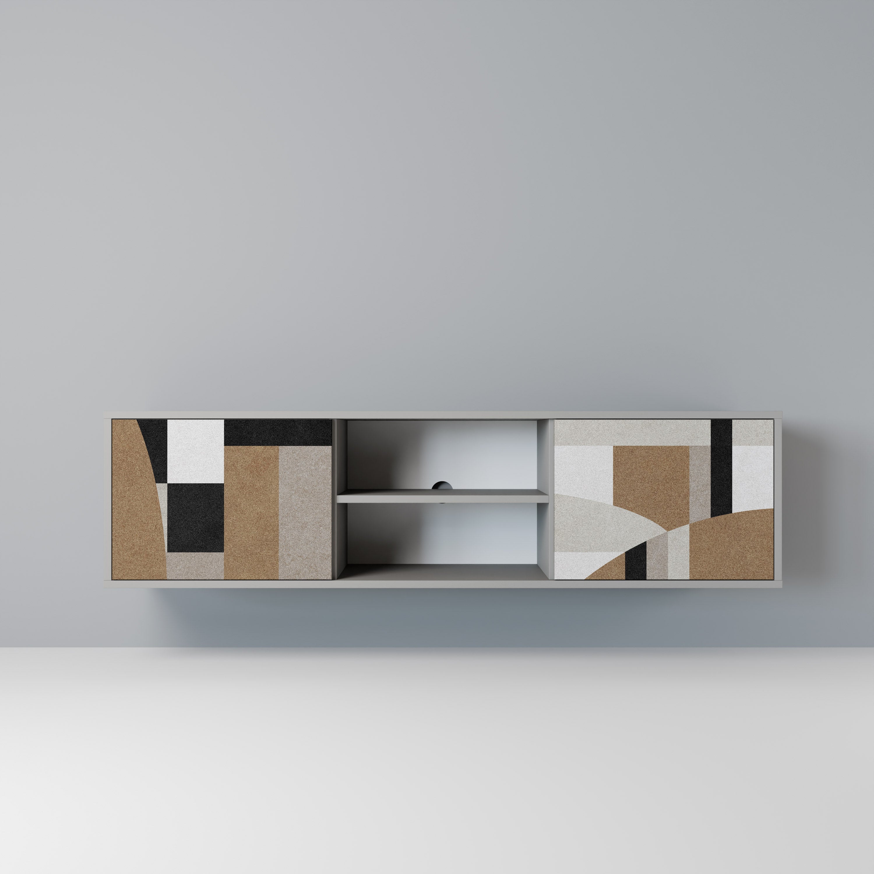 DELICATE MEMENTO Móvel de TV com 2 Portas em Acabamento Cinzento