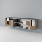 DELICATE MEMENTO Móvel de TV com 2 Portas em Acabamento Cinzento