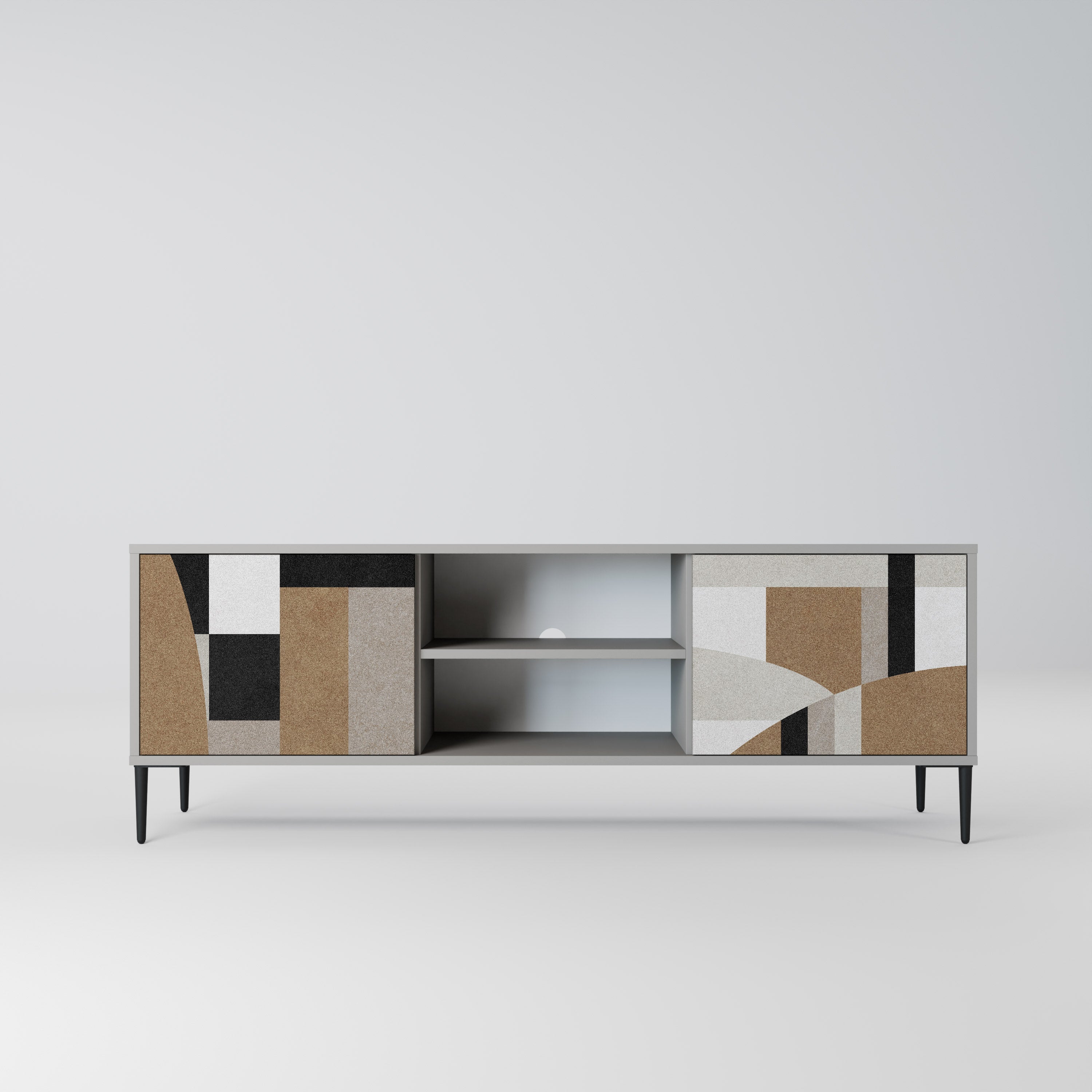 DELICATE MEMENTO Móvel de TV com 2 Portas em Acabamento Cinzento