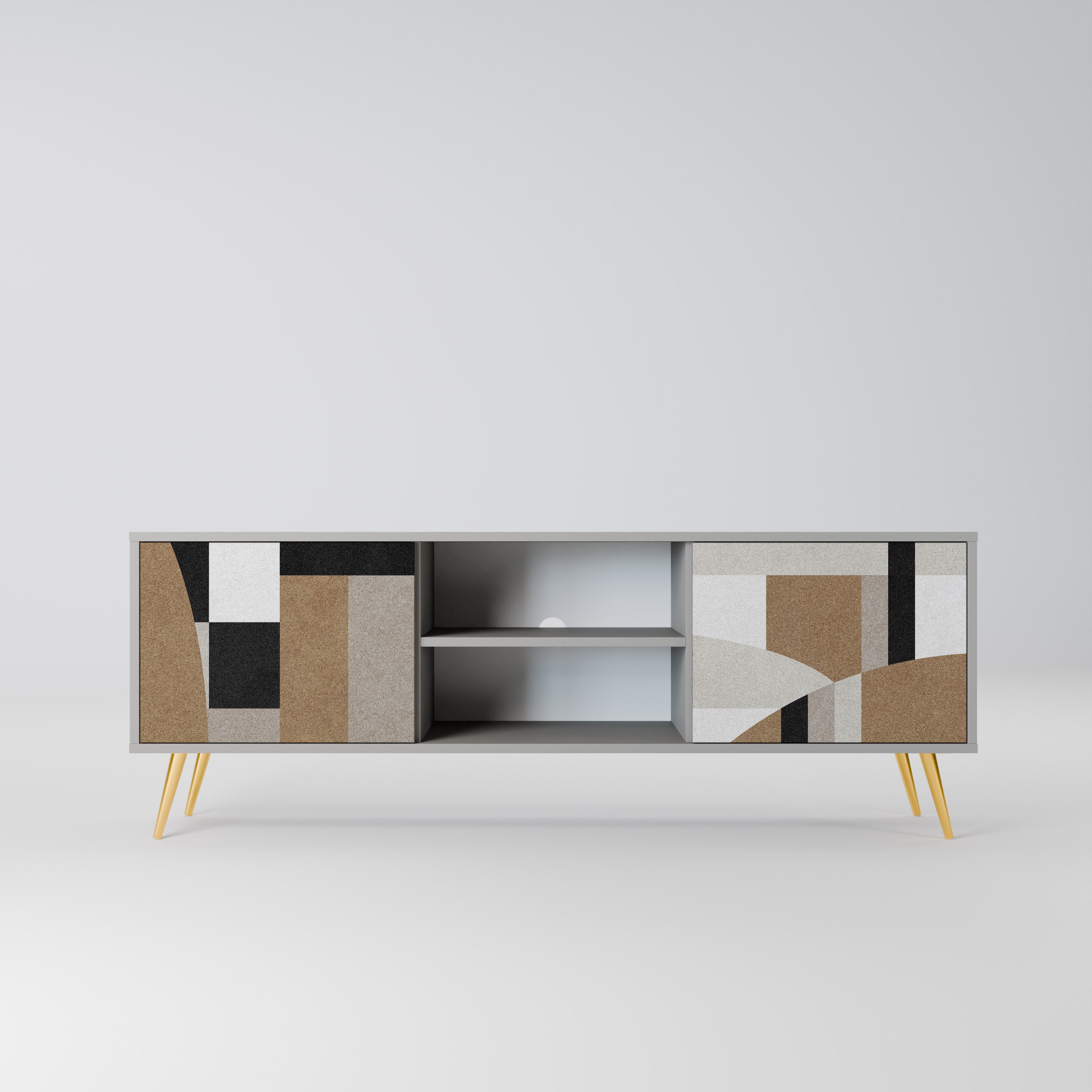 DELICATE MEMENTO Móvel de TV com 2 Portas em Acabamento Cinzento