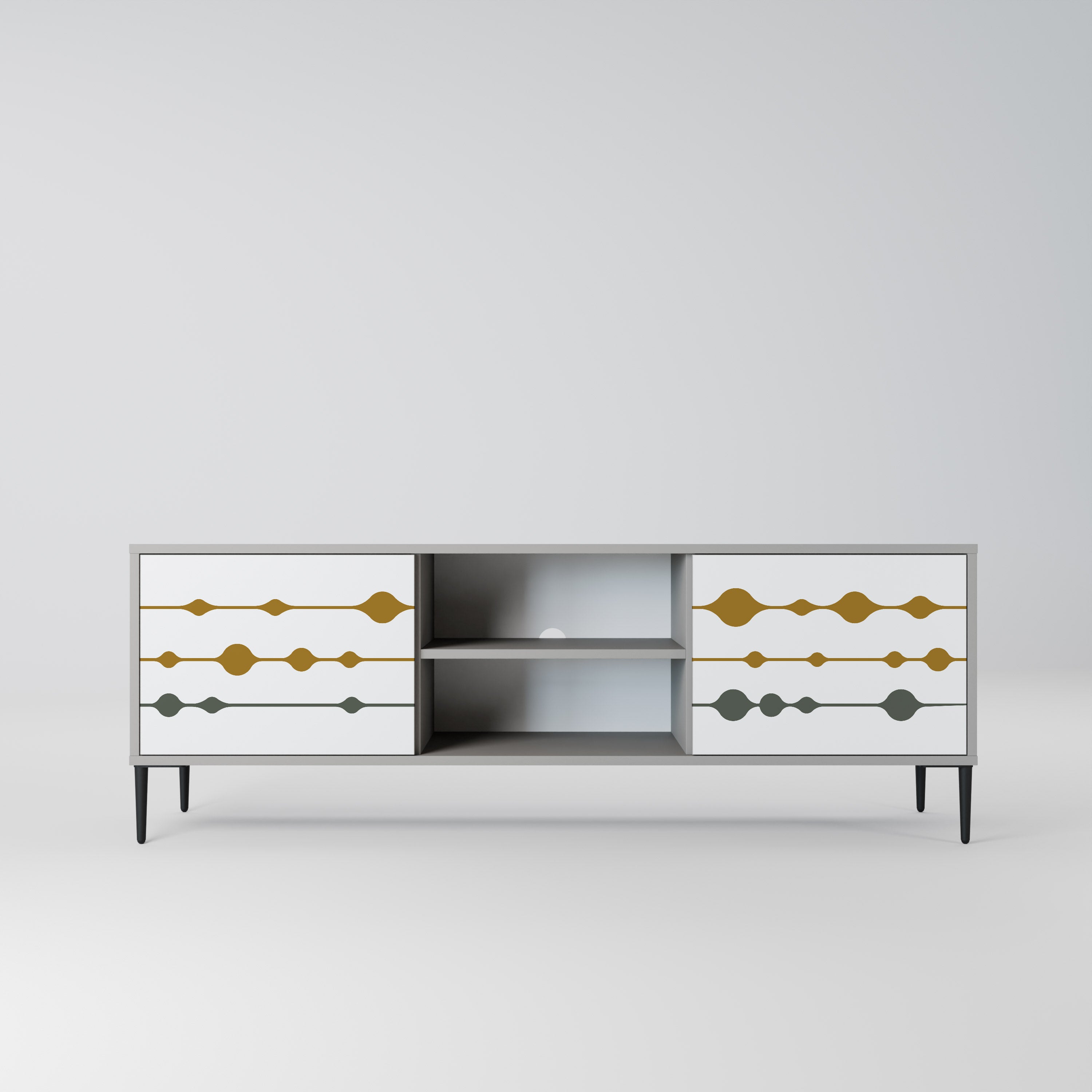 VIVID TONE Móvel de TV com 2 Portas em Acabamento Cinzento