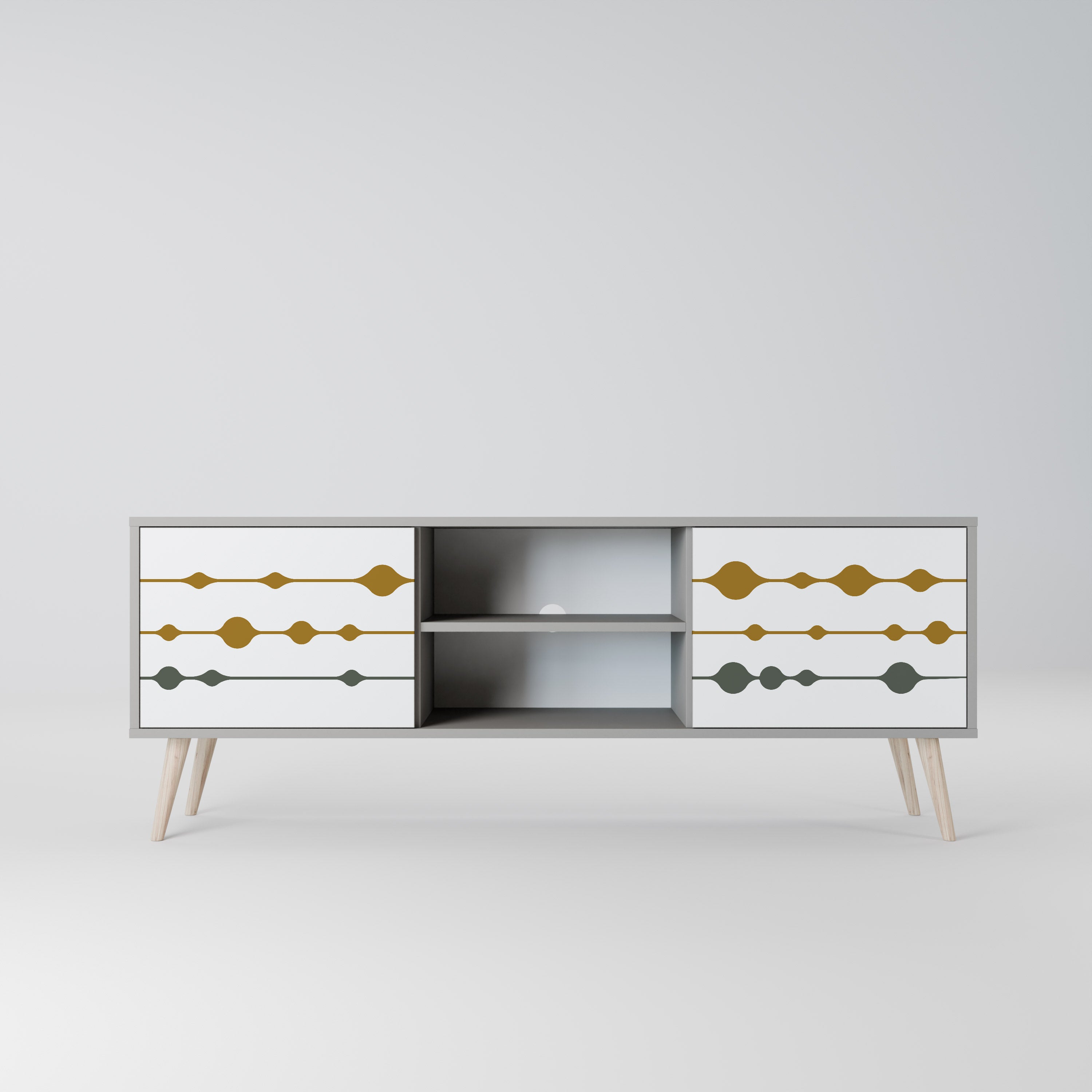 VIVID TONE Móvel de TV com 2 Portas em Acabamento Cinzento