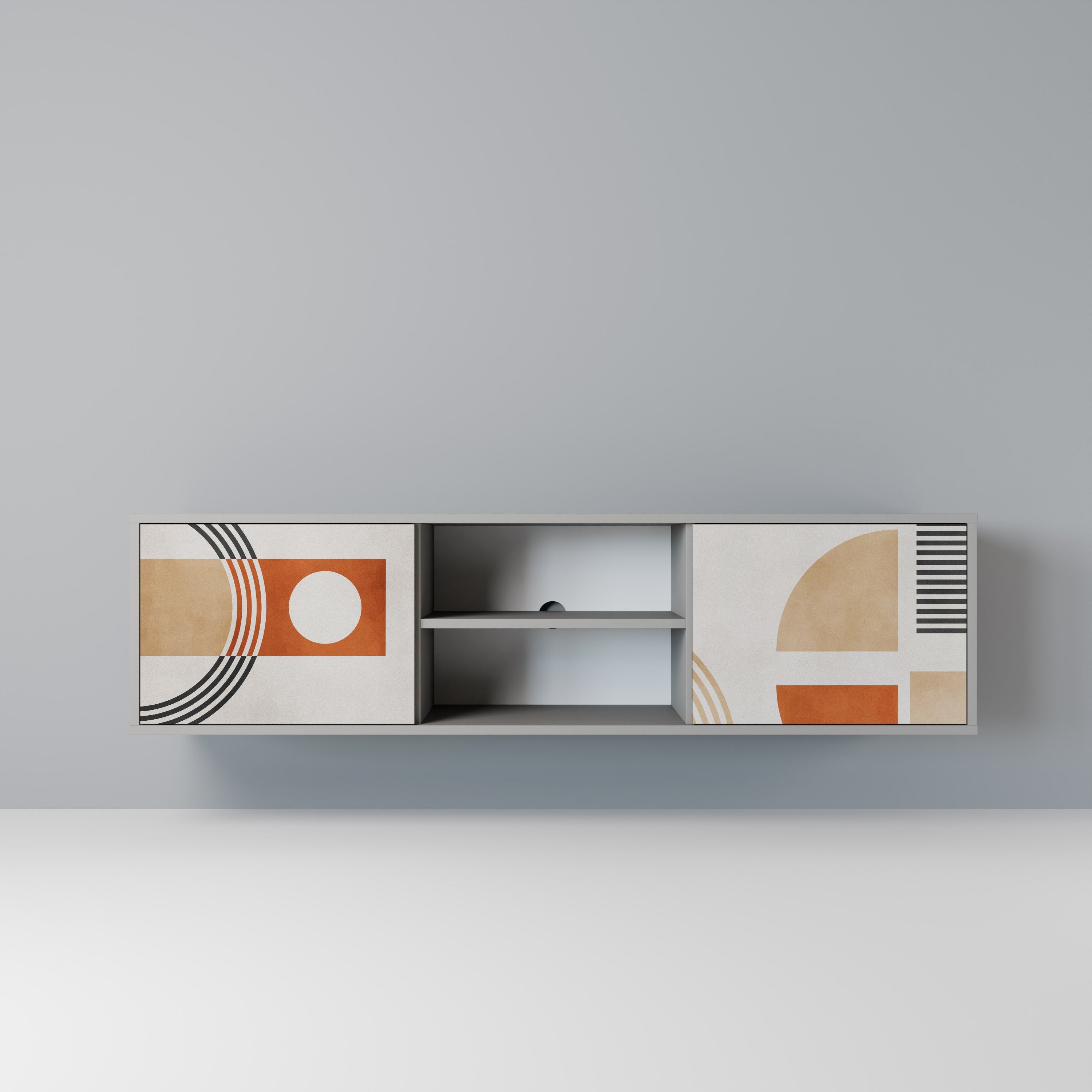 SPACE AROUND Móvel de TV com 2 Portas em Acabamento Cinzento