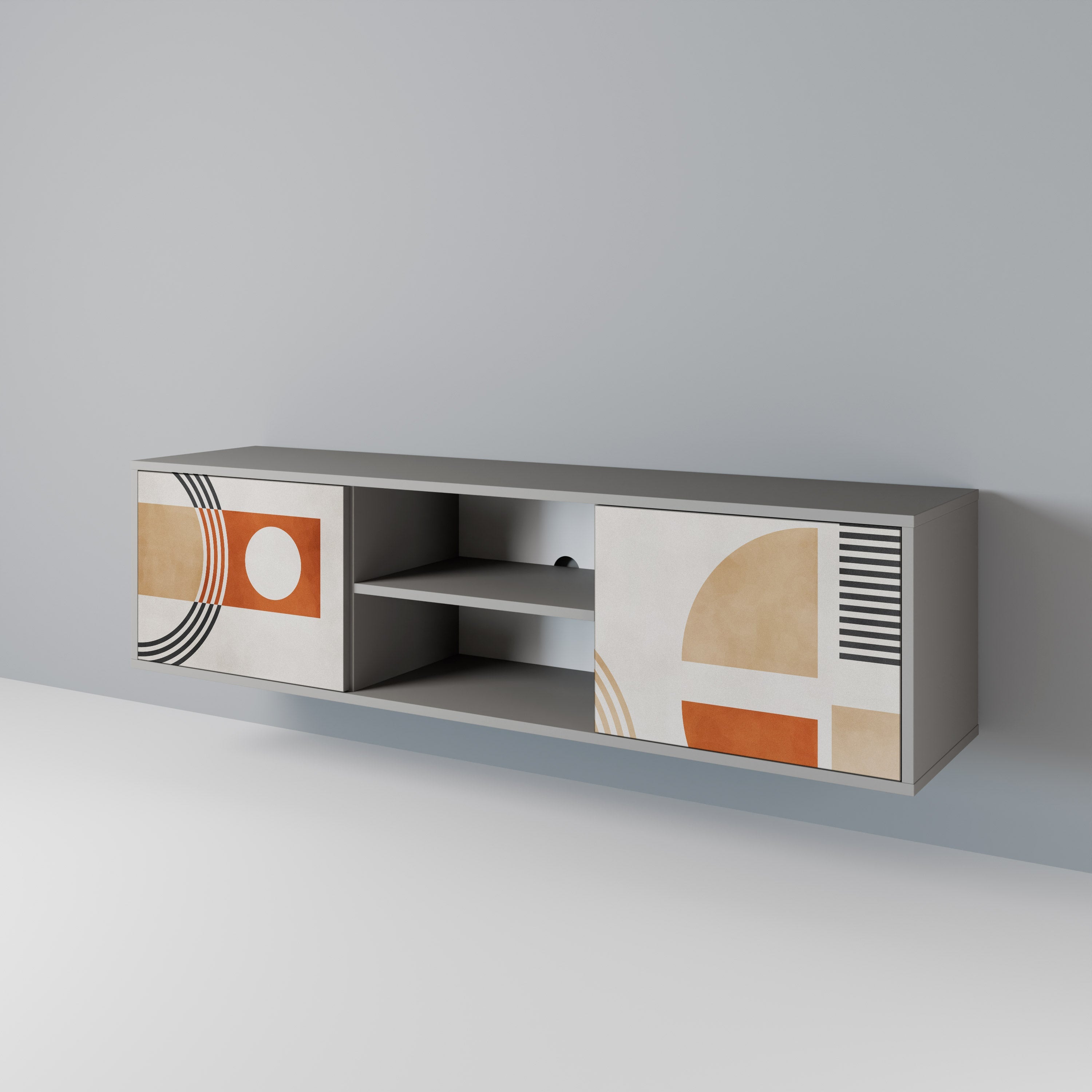 SPACE AROUND Móvel de TV com 2 Portas em Acabamento Cinzento