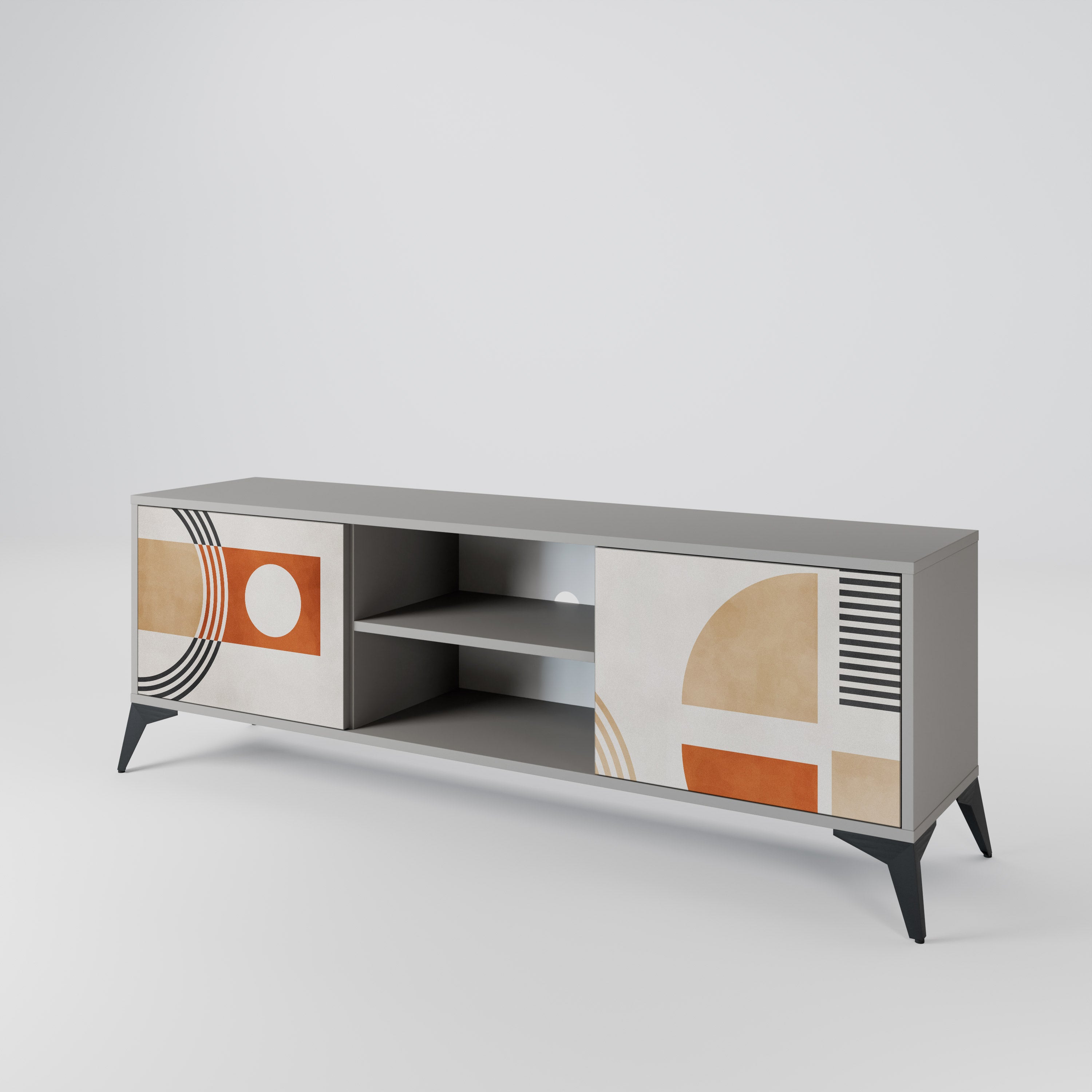 SPACE AROUND Móvel de TV com 2 Portas em Acabamento Cinzento