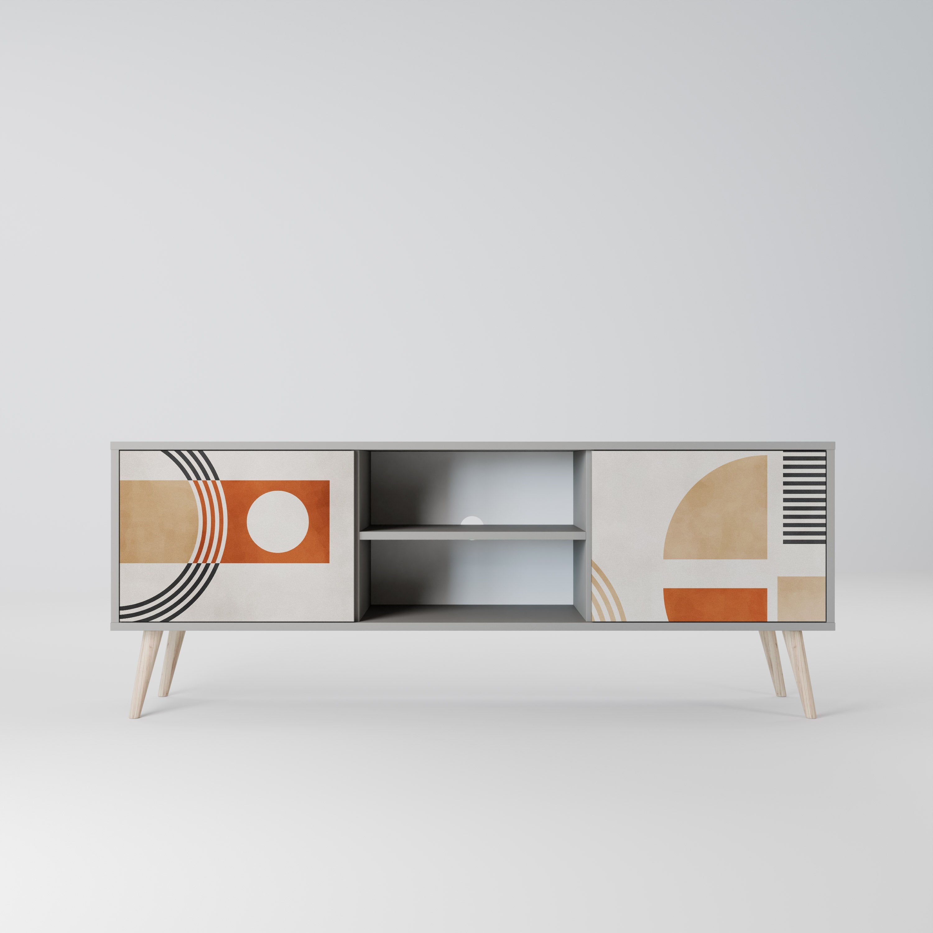 SPACE AROUND Móvel de TV com 2 Portas em Acabamento Cinzento