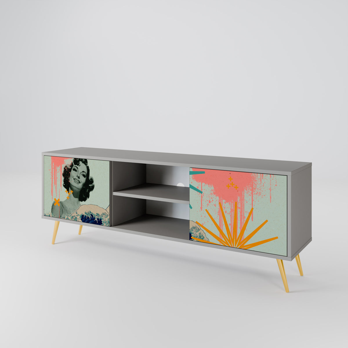 KANAGAWA BEAUTY 2-Door TV Cabinet