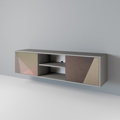 BEIGE GEOMETRY Móvel de TV de 2 Portas
