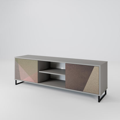 BEIGE GEOMETRY Móvel de TV de 2 Portas