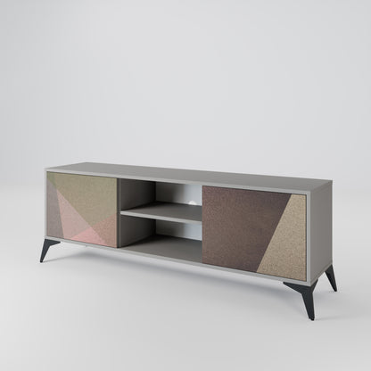 BEIGE GEOMETRY Móvel de TV de 2 Portas