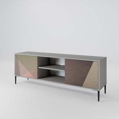 BEIGE GEOMETRY Móvel de TV de 2 Portas