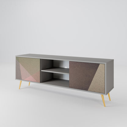 BEIGE GEOMETRY Móvel de TV de 2 Portas