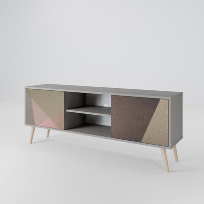 BEIGE GEOMETRY Móvel de TV de 2 Portas