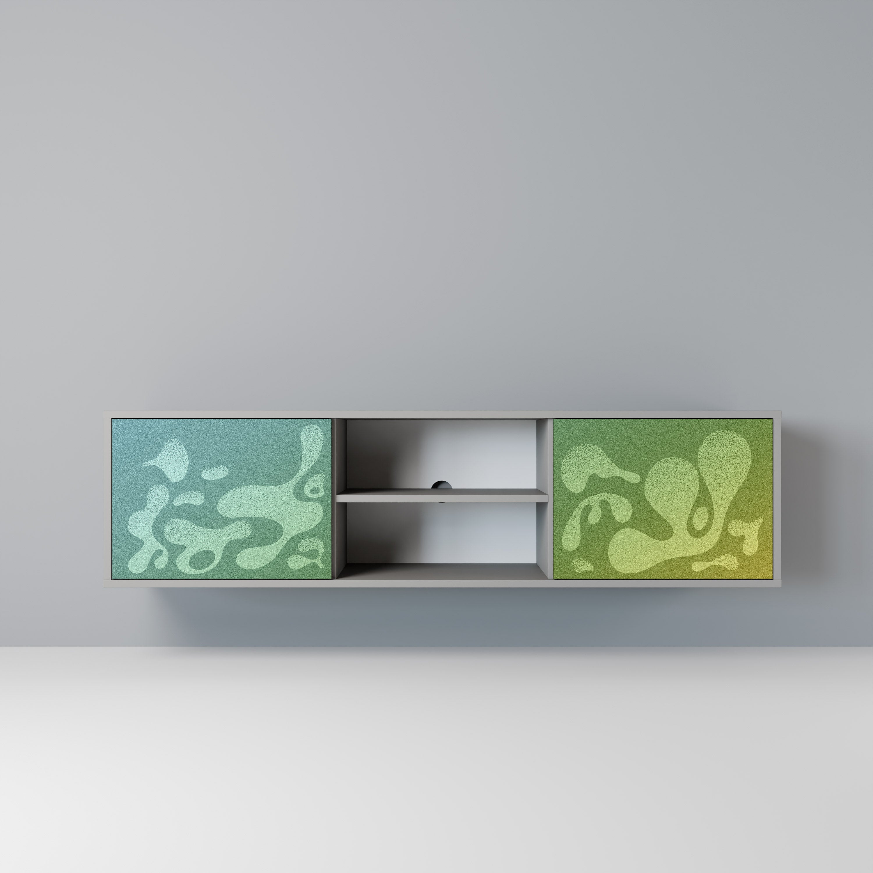 IRREGULAR BLUE Móvel de TV com 2 Portas em Acabamento Cinzento