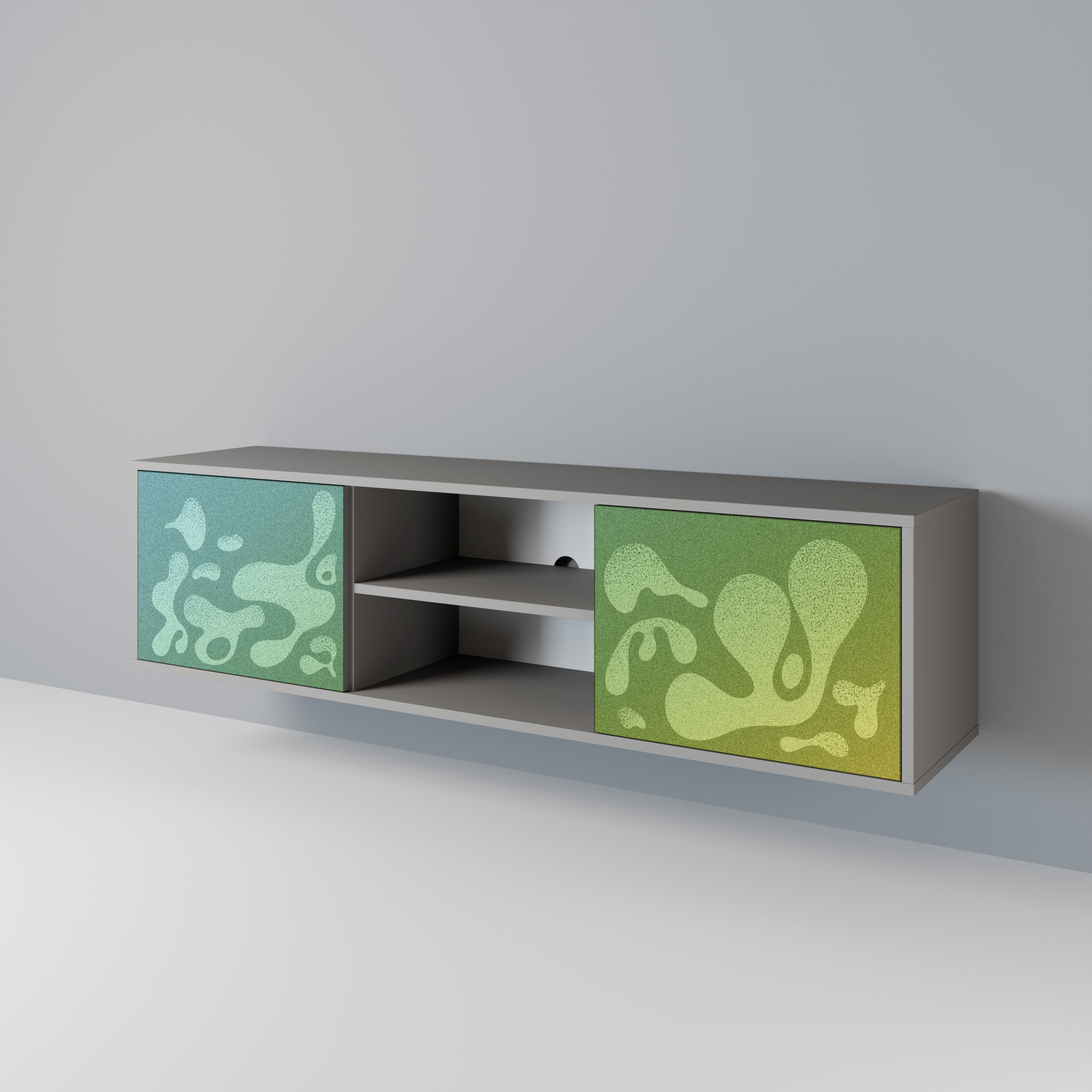 IRREGULAR BLUE Móvel de TV com 2 Portas em Acabamento Cinzento