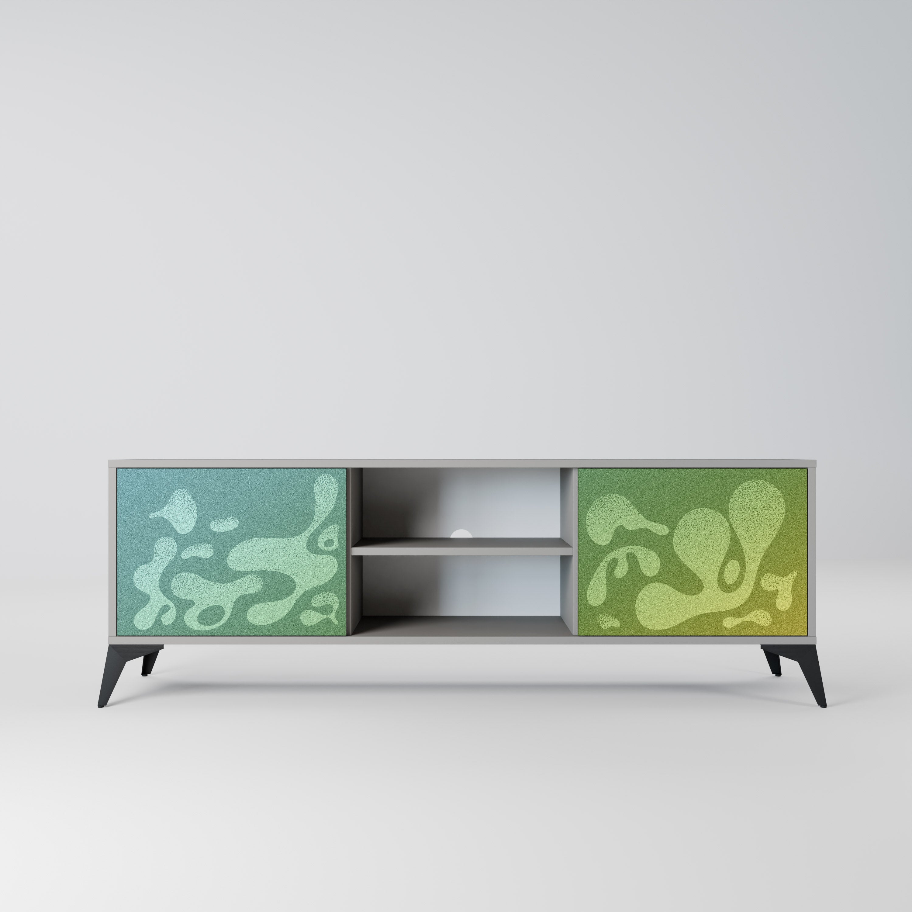 IRREGULAR BLUE Móvel de TV com 2 Portas em Acabamento Cinzento