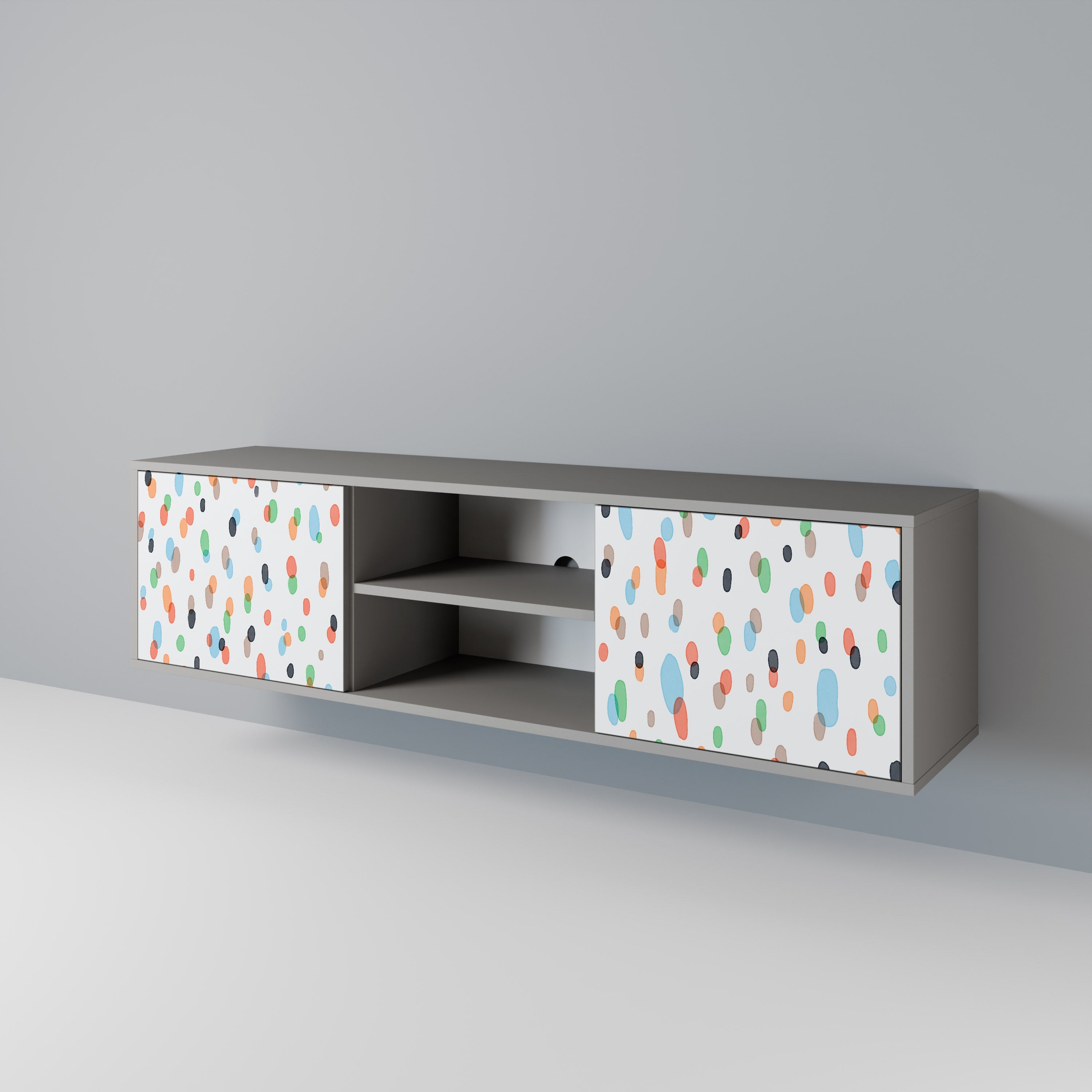 ENERGETIC SPOTS Móvel de TV com 2 Portas em Acabamento Cinzento